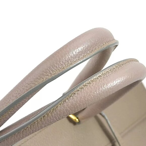 Auth CELINE Handbag Beige Leather - - Picture 7 of 14